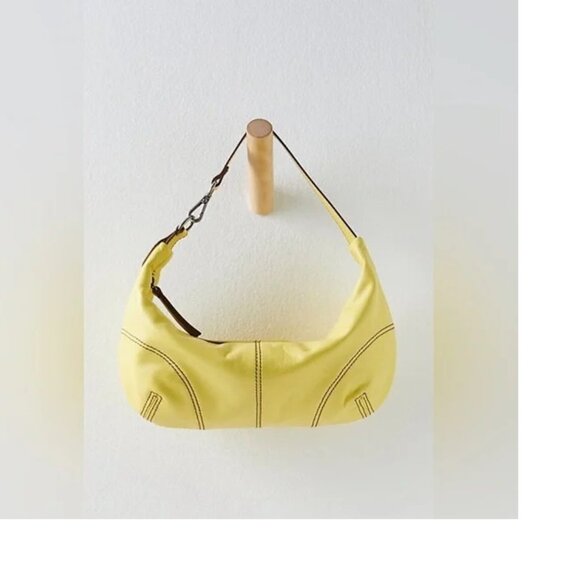Free People Real World Clutch Yellow Bag Hobo NWOT - Picture 3 of 7